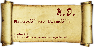 Milovánov Dormán névjegykártya